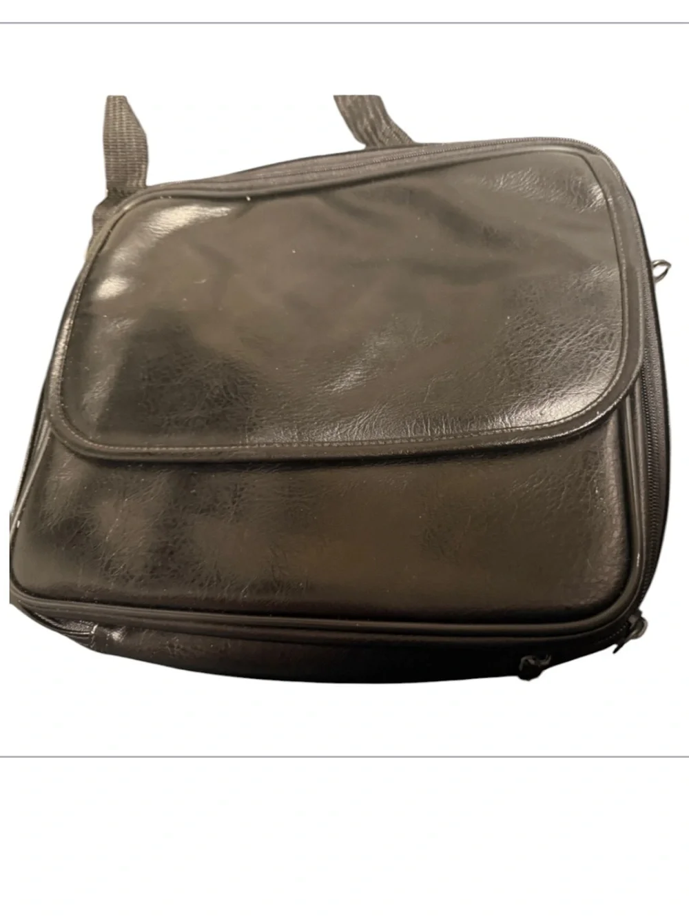 Men's Black Leather Crossbody Bag